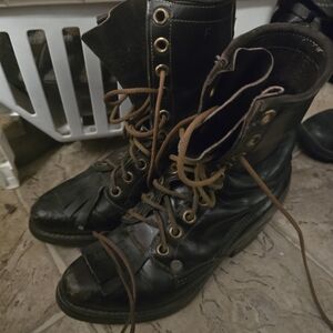 Black Leather Western Boots